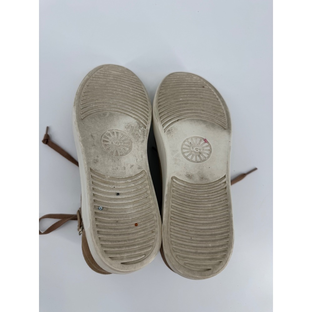 UGG Olive Chestnut Brown Suede High Top Side Zip Sneakers 1105370 Womens 9.5 - Picture 7 of 9